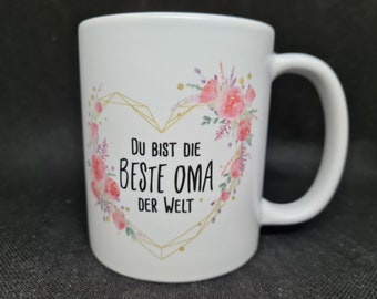 Cup Best Grandma in the World #Best #Gift #Name #individual #personalized #Mug #Motivecup #World's Best #Cup #personal #Grandma #Omi