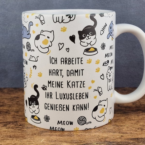 Tasse für Katzenfreunde mit Spruch #Katze #lustig #Spruch #Tasse #Becher #funny #Kaffee #Geschenk #Kater #Mama #Oma #Kollegin