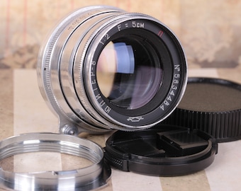 Jupiter-8 (2/50 mm) RED P Lens M39 (Sonnar-Kopie) Leica LTM / Adapter für Leica