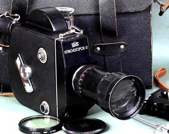 KRASNOGORSK-3 16mm Movie Camera USSR Meteor-5-1 17-69mm Soviet lens M42