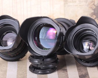 PL Mount Vintage Cine Lens Set: Helios, Mir-1V, Jupiter - Anamorphic Modified