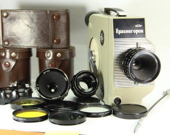 vintage movie camera Krasnogorsk 16mm with VEGA-7 lens/Semiautomatic