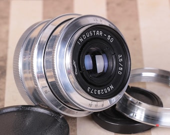 Objetivo Industar-50 3.5/50 URSS M39 Sonnar Leica LTM con adaptador