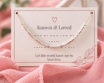 Collar con código Morse, conocido y apreciado • Regalo de oro laminado o plata de ley • Afirmación positiva • Regalo para hija • Mensaje secreto