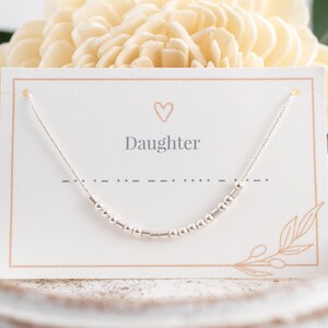 Daughter Morse Code Necklace: Sterling Silver, Gold Filled