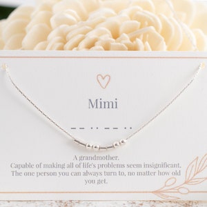 Mimi Morse Code Necklace • Grandma Necklace • Mothers Day Gift • Secret Message • Sterling Silver or Gold Filled• Grandmother Gift