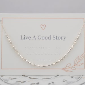 Live A Good Story Morse Code Necklace • Motivational Jewelry • Daily Reminder • Positive Affirmation • Strong Woman Gift • Survivor Mantra