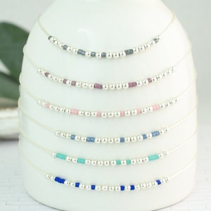 Personalized Morse Code Bracelet • Customized • Choose Your Own Secret Message • Sterling Silver • Gold Filled • Dainty Beads • Custom Date
