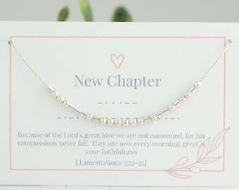Collar con código Morse "New Chapter" • Regalo de graduación para ella • Regalo de graduación universitaria para ella • Regalo de confirmación • Clase de 2023
