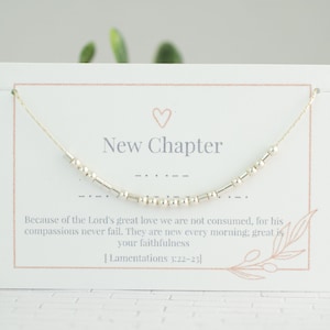 New Chapter Morse Code Necklace • Graduation Gift for Her • College Graduation Gift for Her • Confirmation Gift • Class of 2023