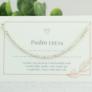 Psalm 139:14 Morse Code Necklace • Scripture Jewelry • Christian Jewelry• Personalized Jewelry • Fearfully and Wonderfully • Secret Message