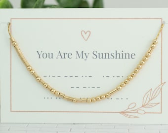 Collar con código Morse "Eres mi sol": plata de ley o chapado en oro