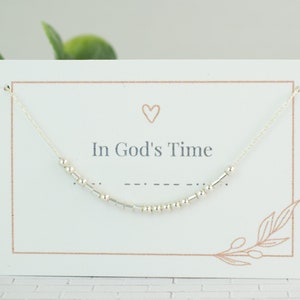 In God&#39;s Time Morse Code Necklace: Sterling Silver Christian Jewelry