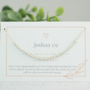 Joshua 1:9 Morse Code Necklace • Scripture Jewelry • Christian Jewelry • Personalized Jewelry Secret Message