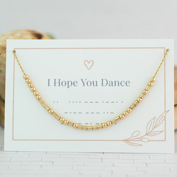 I Hope You Dance Morse Code Necklace • Lyric Jewelry • Positive Affirmation • Graduation Gift • Gift To Daughter • Secret Message • Dancer