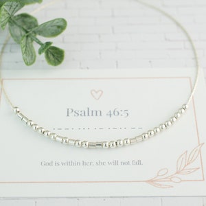 Psalm 46:5 Morse Code Bracelet • Scripture Jewelry • Christian Jewelry • Personalized Jewelry • Graduation Gift for Her • Psalm Bracelet