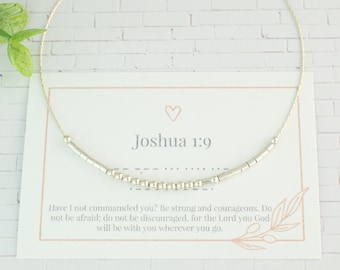 Bible Verse Joshua 1:9 Glass Dome Bangle Bracelet Silvertone Om in Circle Bible Verse Joshua 1:9 Glass Dome Bangle Bracelet Silvertone Om in Circle