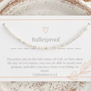 Bulletproof Morse Code Necklace: Sterling Silver Christian Jewelry