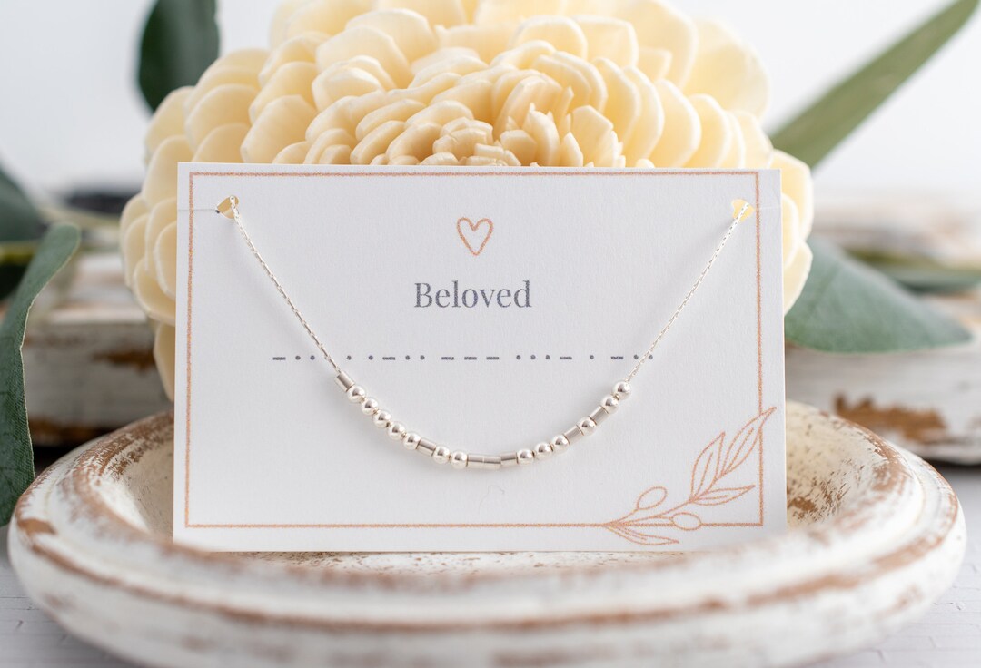 Beloved Morse Code Necklace: Sterling Silver Secret Message Jewelry - Etsy