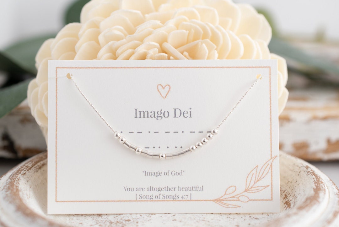 Imago Dei Morse Code Necklace: Sterling Silver Christian Jewelry