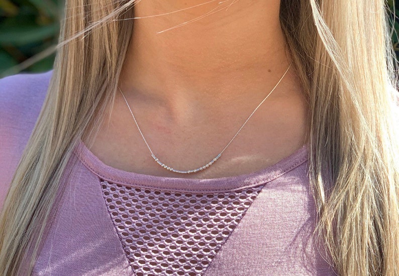Mimi Morse Code Necklace \u2022 Grandma Necklace \u2022 Mothers Day Gift \u2022 Secret Message \u2022 Sterling Silver or Gold Filled\u2022 Grandmother Gift