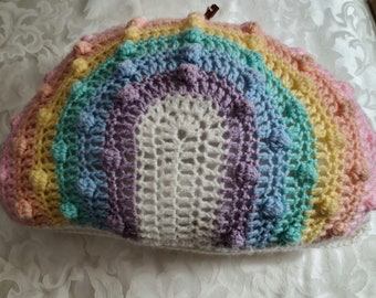 Large Pastel Rainbow Pillow