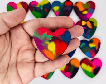 BULK Heart Shaped Crayons - Rainbow Crayon, Valentine's Day Classroom Exchange, School Valentine, Preschool Valentine