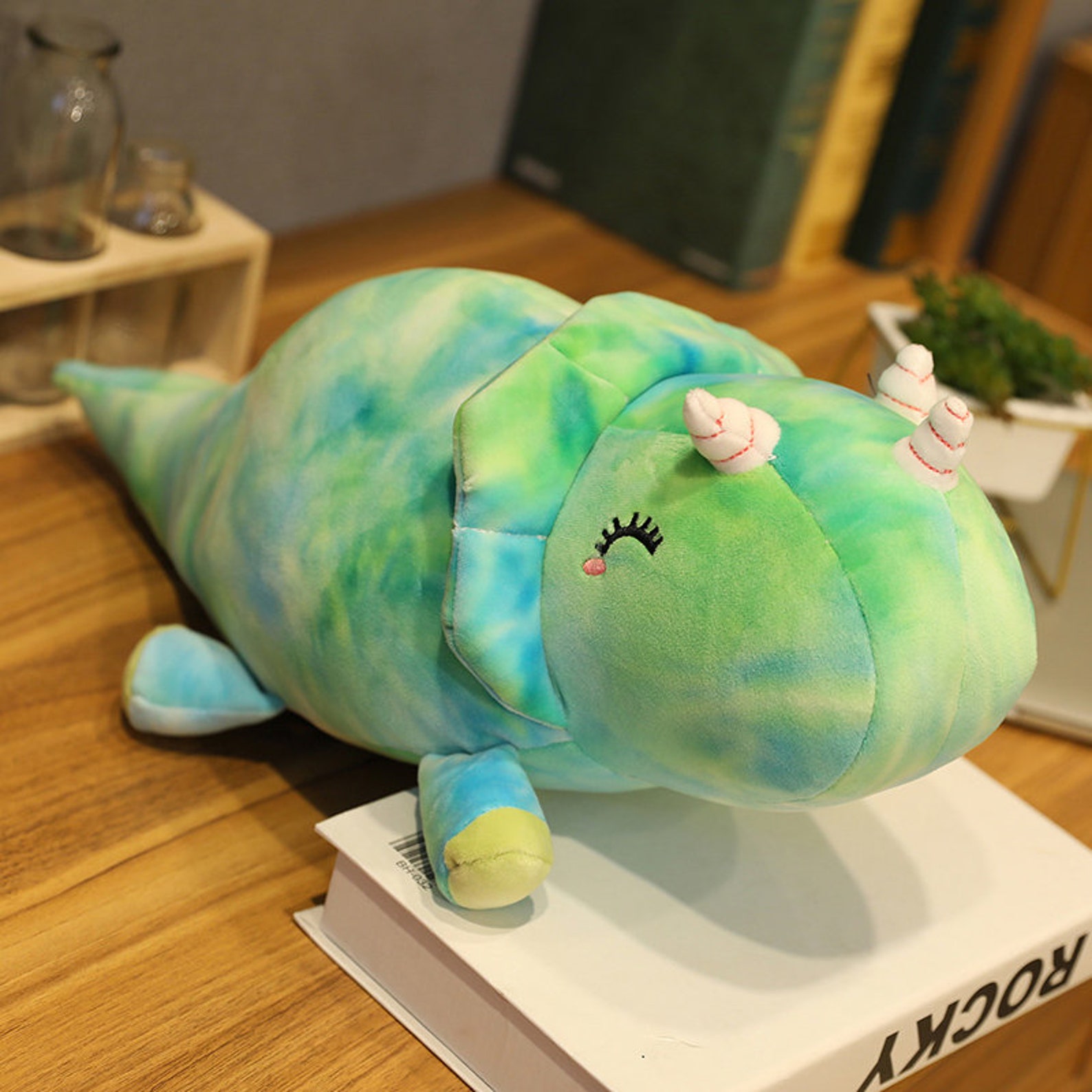 Stuffed Dinosaur Triceratops Plushie Cute Cuddly Multi | Etsy