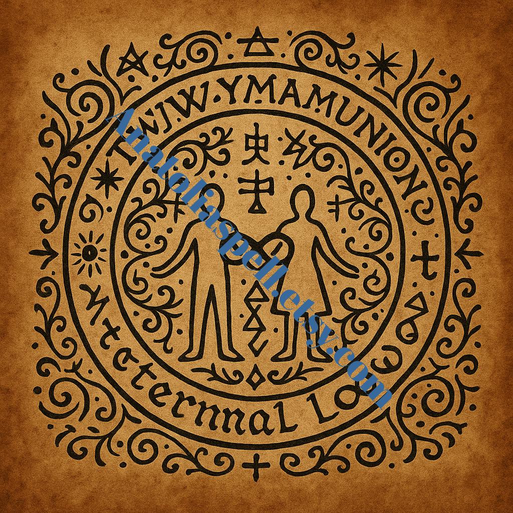Twin Flame Talisman: Soulmate Union Spell Sigil, Mystical Grimoire