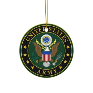 US Army Christmas Ornament, Patriotic Xmas Decor, Military Gift, Army Veteran Keepsake, American Soldier Home Decor,