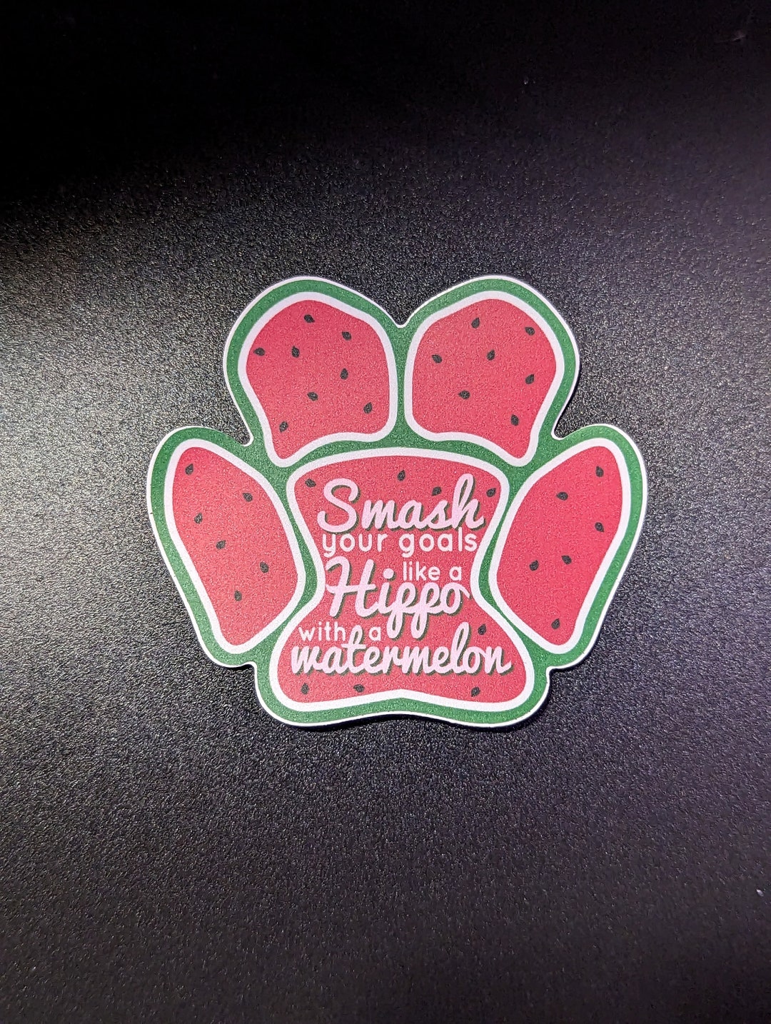 Smash Your Goals Hippo Sticker Etsy