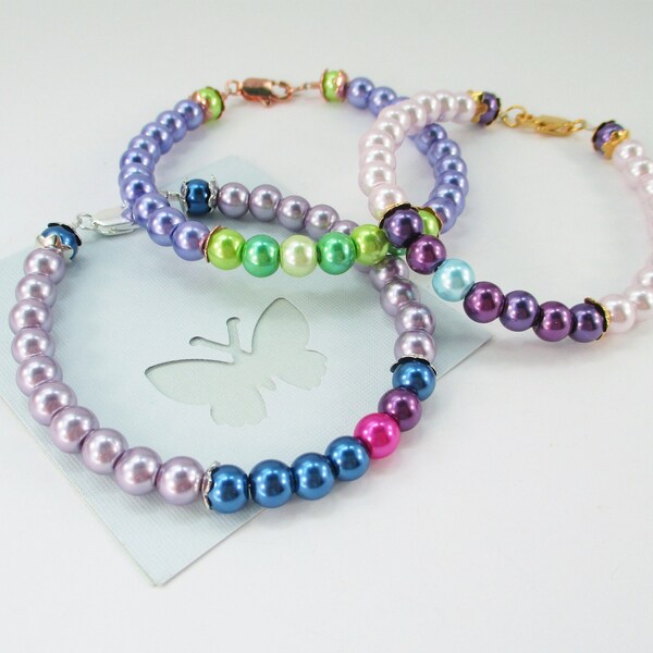 MLP "Twilight Sparkle", "Spike", and "Starlight Glimmer" Inspired Glass Pearl Bracelets, Made to Order, My Little Pony Subtle Geek Bracelet