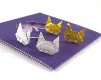 Metallic origami kattenoorknopjes: Japans foliepapier, waterdicht