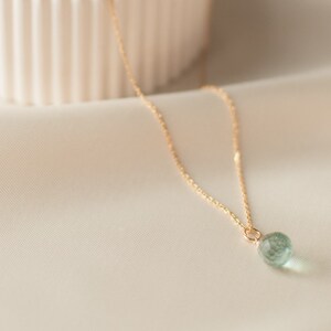 AQUA | fine silver necklace with drop pendant made of green amethyst | drop shape