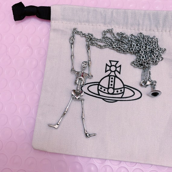 Vivienne Westwood silver skeleton necklace