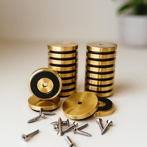 5 SETS (20 pieces) XL - 1.5” Premium Brass Cutting Board Feet | Non-Slip Base | Stainless Steel Wood Screws | Woodworking Hardware