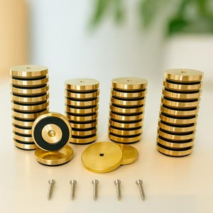 10 SETS (40 pieces) XL - 1.5” Premium Brass Cutting Board Feet | Non-Slip Base | Stainless Wood Screws | Woodworking Hardware