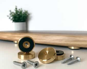 4pcs Brass Cutting Board Feet 1” Diameter | Non-Slip Silicone Base + Stainless Screws