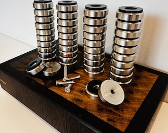 40pcs Stainless Steel Cutting Board Feet 1” Diameter | Non-Slip Silicone Base + Stainless Screws | 10 Set Pack