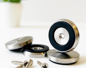 4pcs XL Stainless Steel Cutting Board Feet 1.5” Diameter | Non-Slip Silicone Base + Stainless Screws