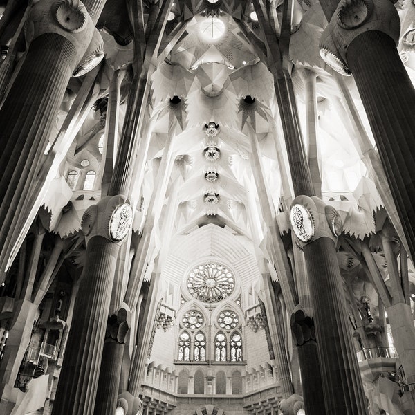 Sagrada Familia Basilica in Barcelona on Ready-to-Hang Canvas or Framed Photo Print | Gaudi Architecture | Barcelona, Catalonia, Spain