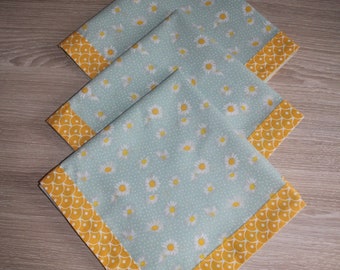 Lot de 3 serviettes de table en tissu coton 40 x 40 cm