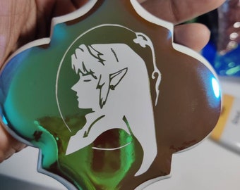 Holographic Legend of Zelda: Link and Zelda Silhouette Arabesque Ornaments