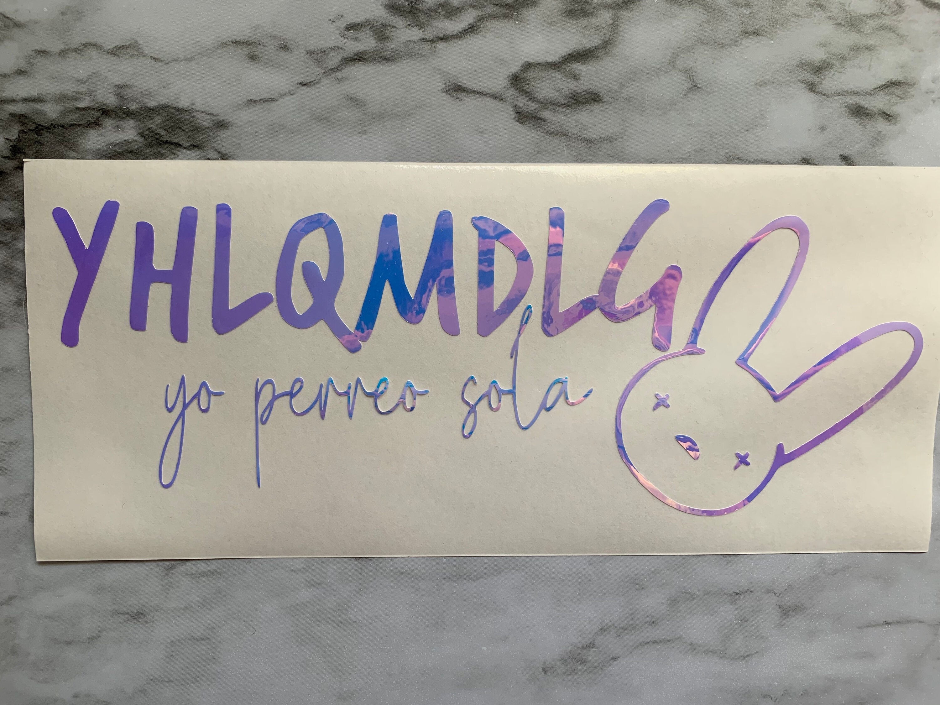 YHLQMDLG decal BAD BUNNY decal 7x3inches