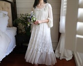 Victorian Vintage Embroidery Lace Women 39 s Long White Nightgowns Vintage Chemise Nightgown PlusSize Cotton Nightwear Victorian Nightgown