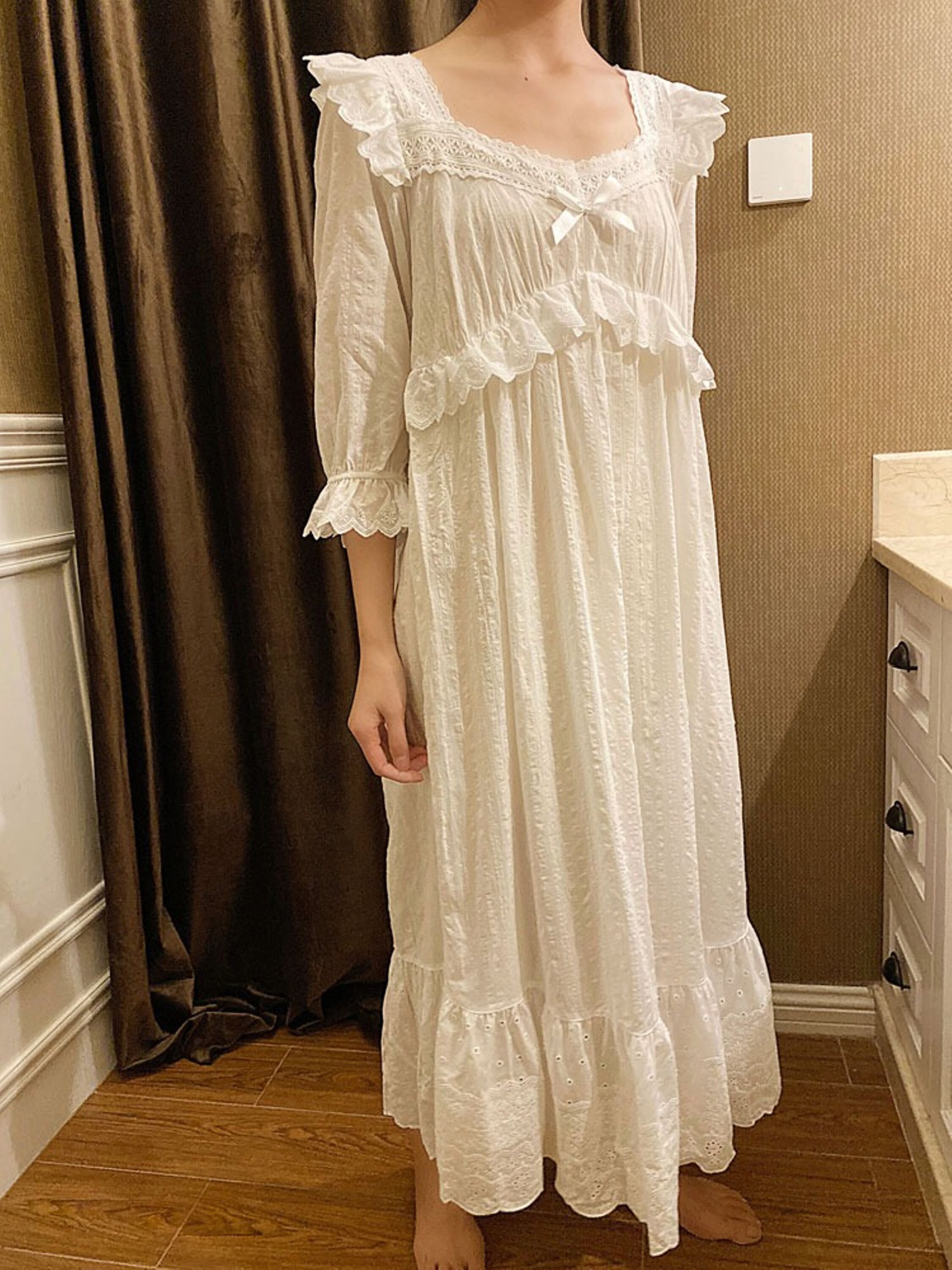 Soft Vintage Victorian nightgown White Vintage Cotton Dress Etsy