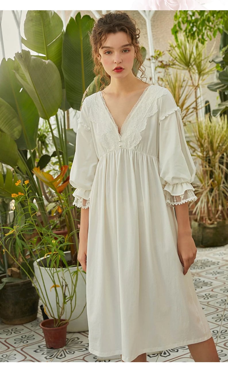 Women White Nightgown Plus Size Nightgown for Women Vintage Etsy