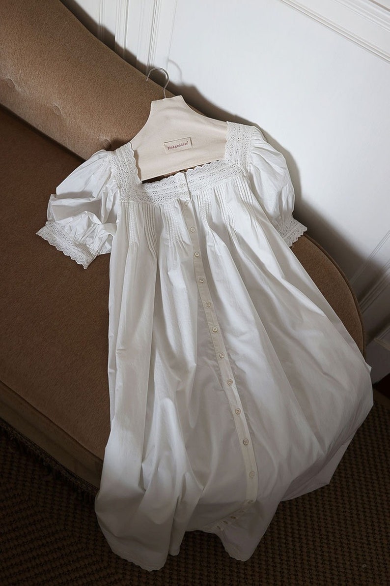 Vintage White Cotton Nightgown Victorian White Cotton Gown Etsy