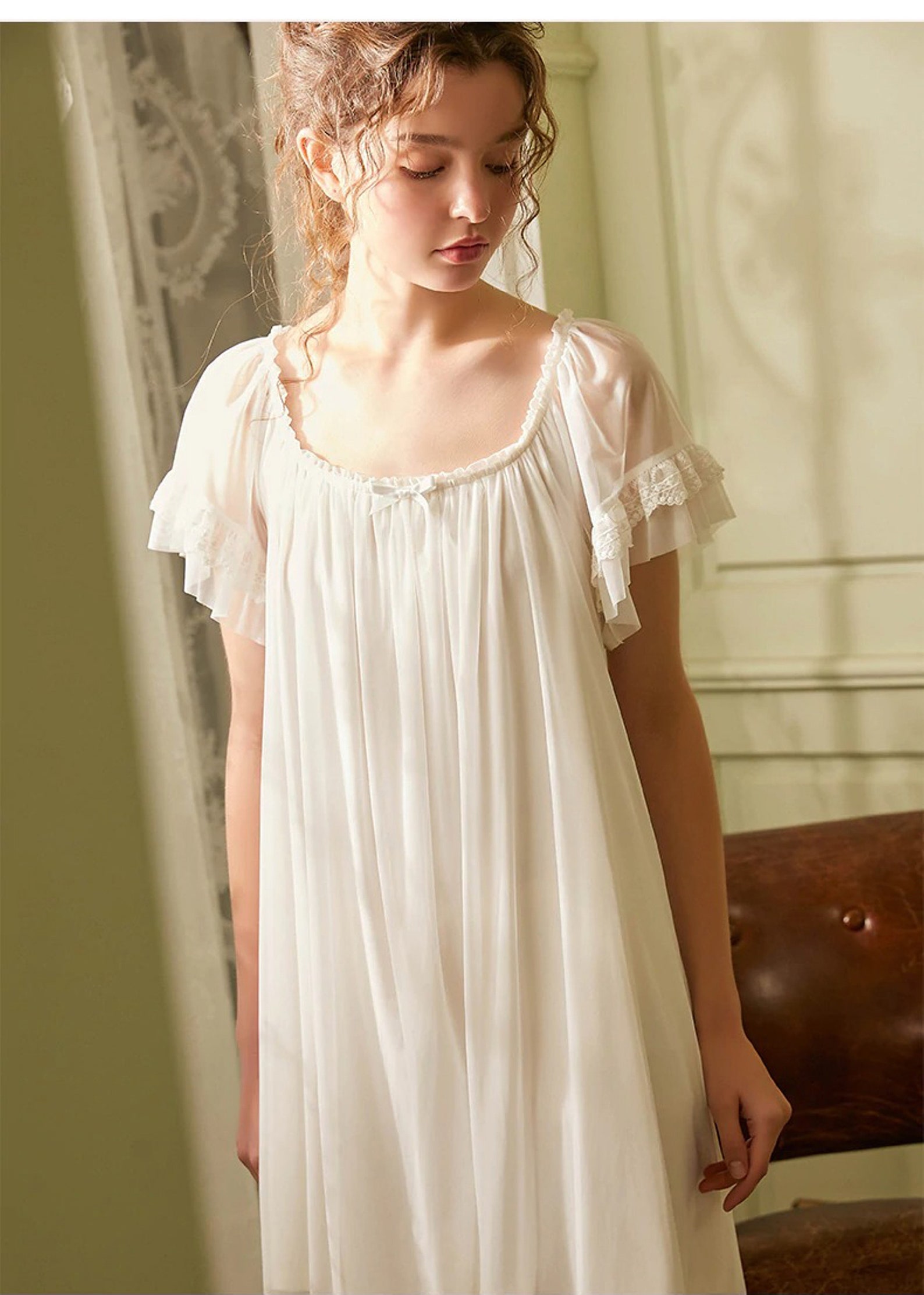 Vintage Victorian Cotton Nightgown Plus Size Vintage Etsy UK