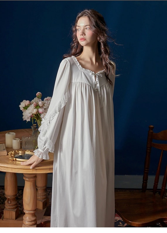 Sheer Cotton Nightgown Sleepwear for Women Vintage Nightie - Etsy